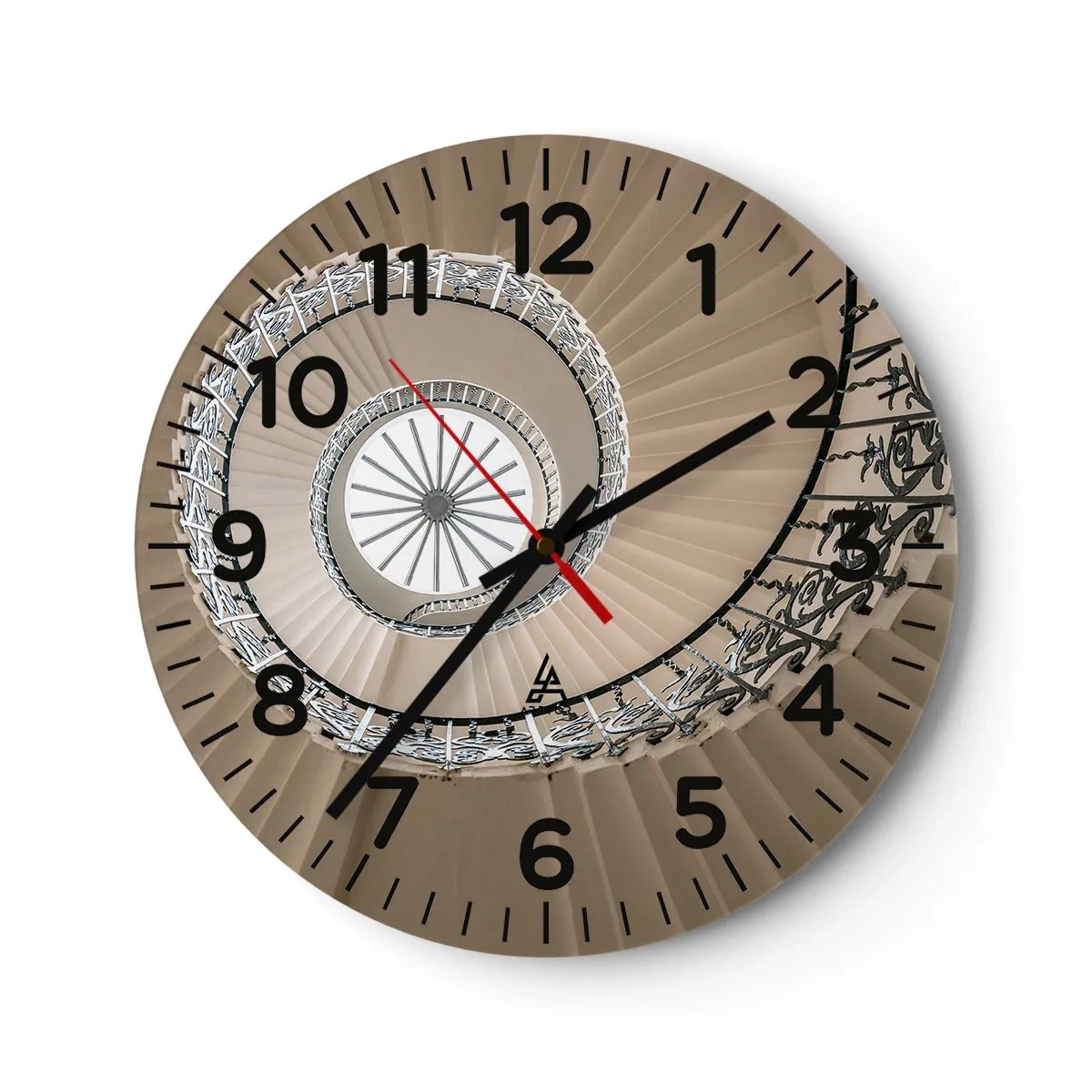 Väggklocka - Klocka på glas - I musslans mitt - 40x40 cm