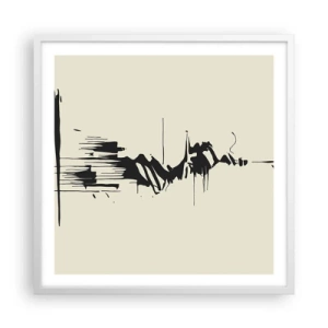 Affisch i vit ram - Skyndsam abstraktion - 60x60 cm