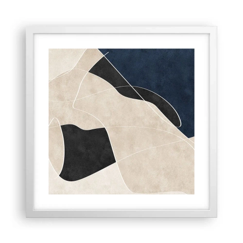 Affisch i vit ram - Abstrakt komposition - färgkontrast - 40x40 cm