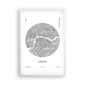 Affisch i vit ram - Londons anatomi - 61x91 cm