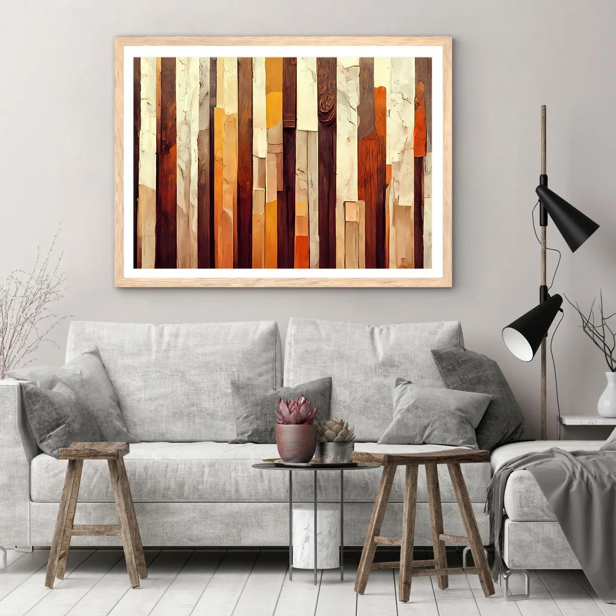 Affisch i ram av ljusek - Hymn av skogens träd - 100x70 cm
