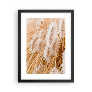 Affisch i svart ram - Gyllene gräsrassel - 30x40 cm