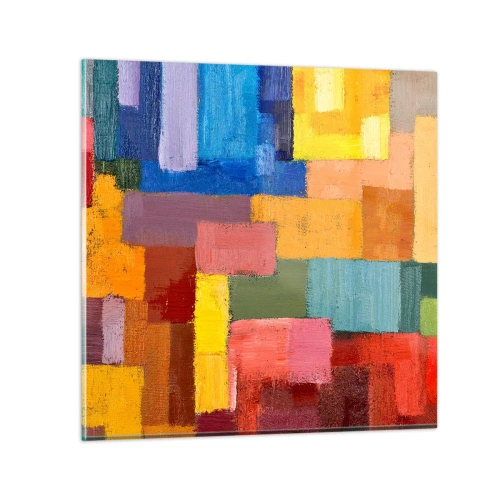 Glastavla - Bild på glas - Alla olika, alla färgglada - 40x40 cm