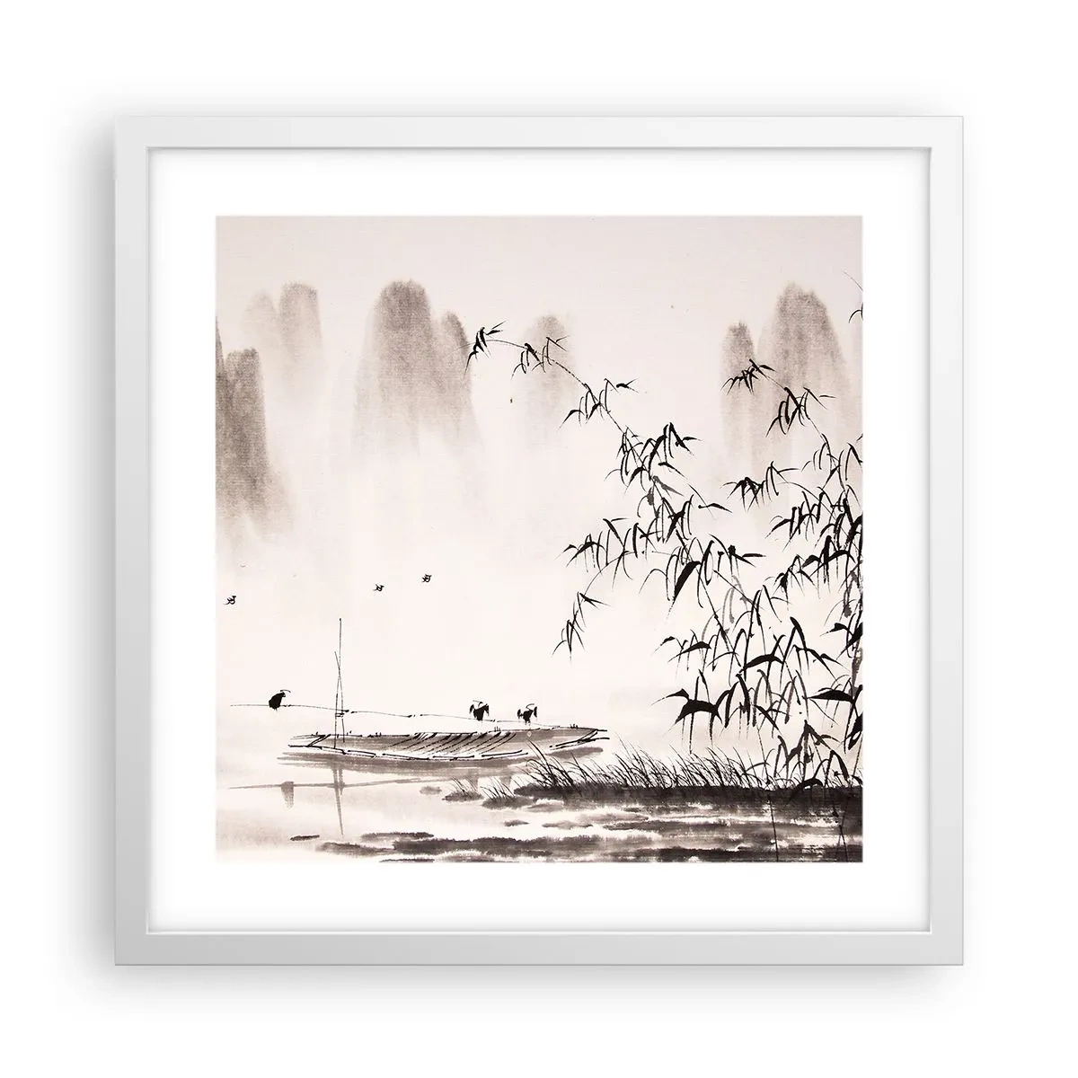 Affisch i vit ram - Risfältens tystnad - 40x40 cm