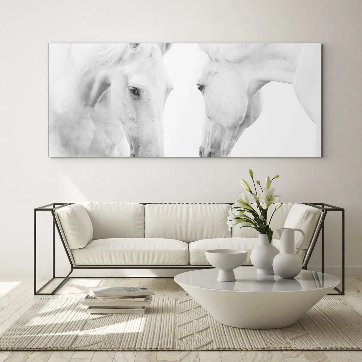 Glastavla - Bild på glas - Är det vänskap…? - 100x40 cm