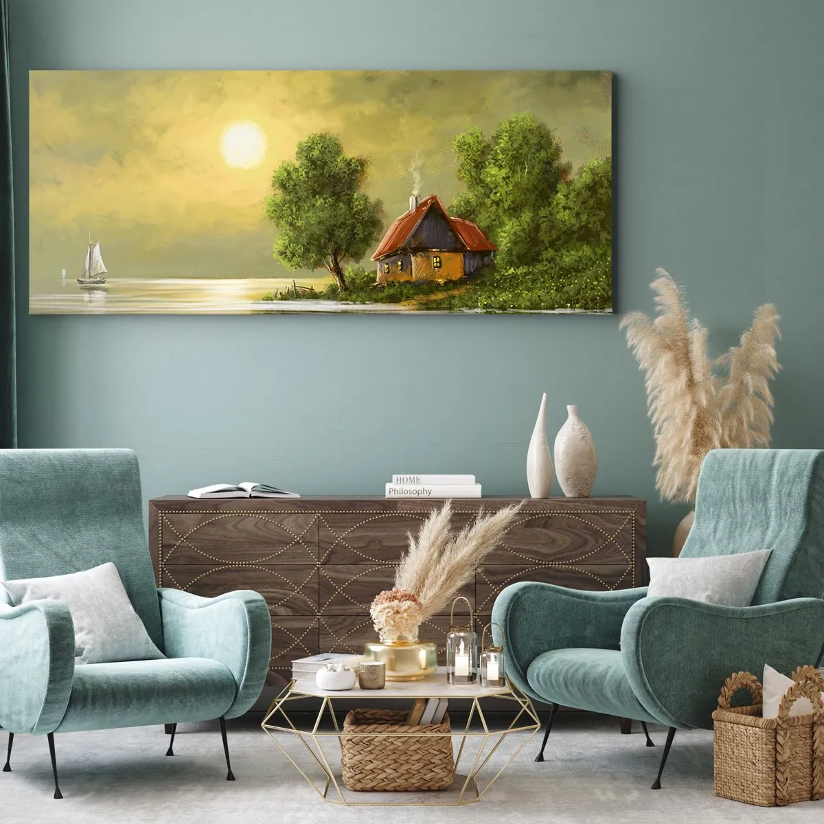 Canvastavla - Bild på duk - Vackert som från en bild - 100x40 cm