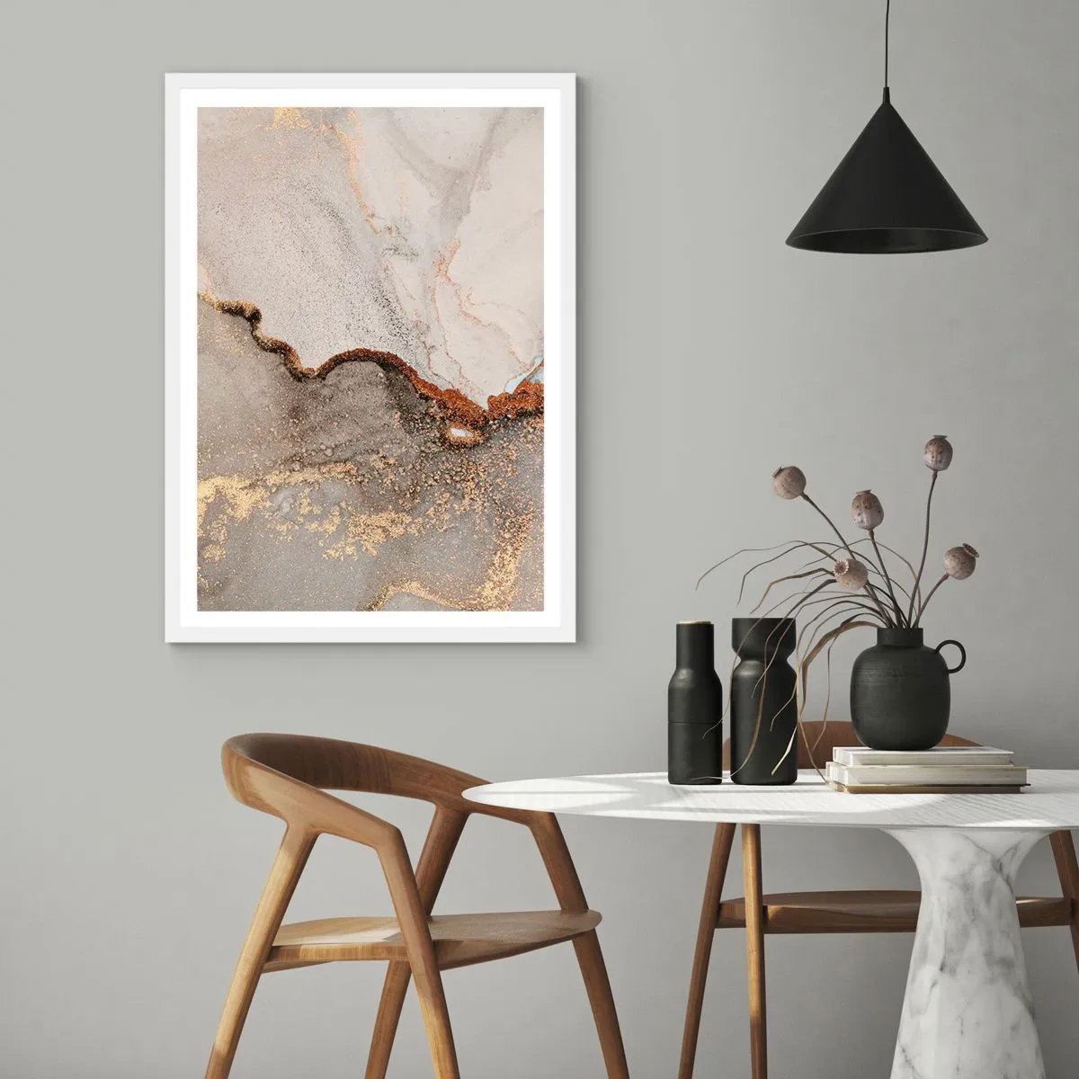 Affisch i vit ram - På färgernas gräns - 50x70 cm