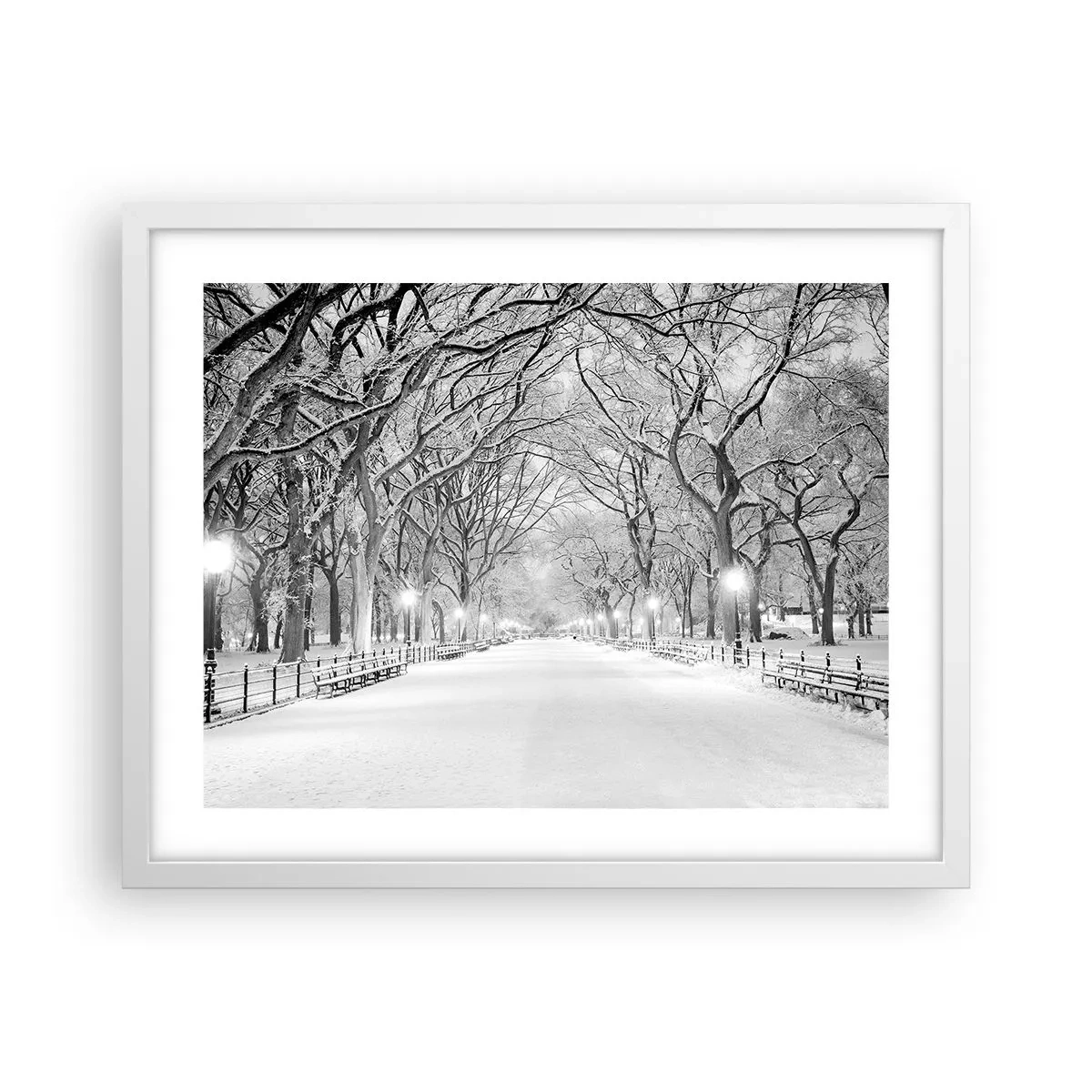 Affisch i vit ram - De fyra årstiderna - vinter - 50x40 cm