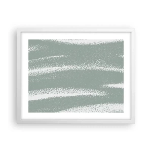 Affisch i vit ram - Abstraktion i vinterstämning - 50x40 cm