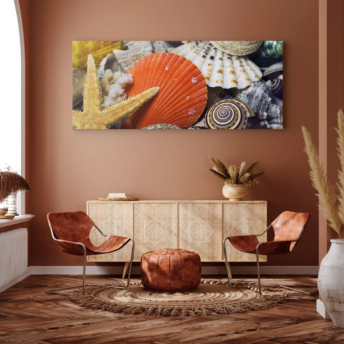 Canvastavla - Bild på duk - Havets skatter - 90x30 cm