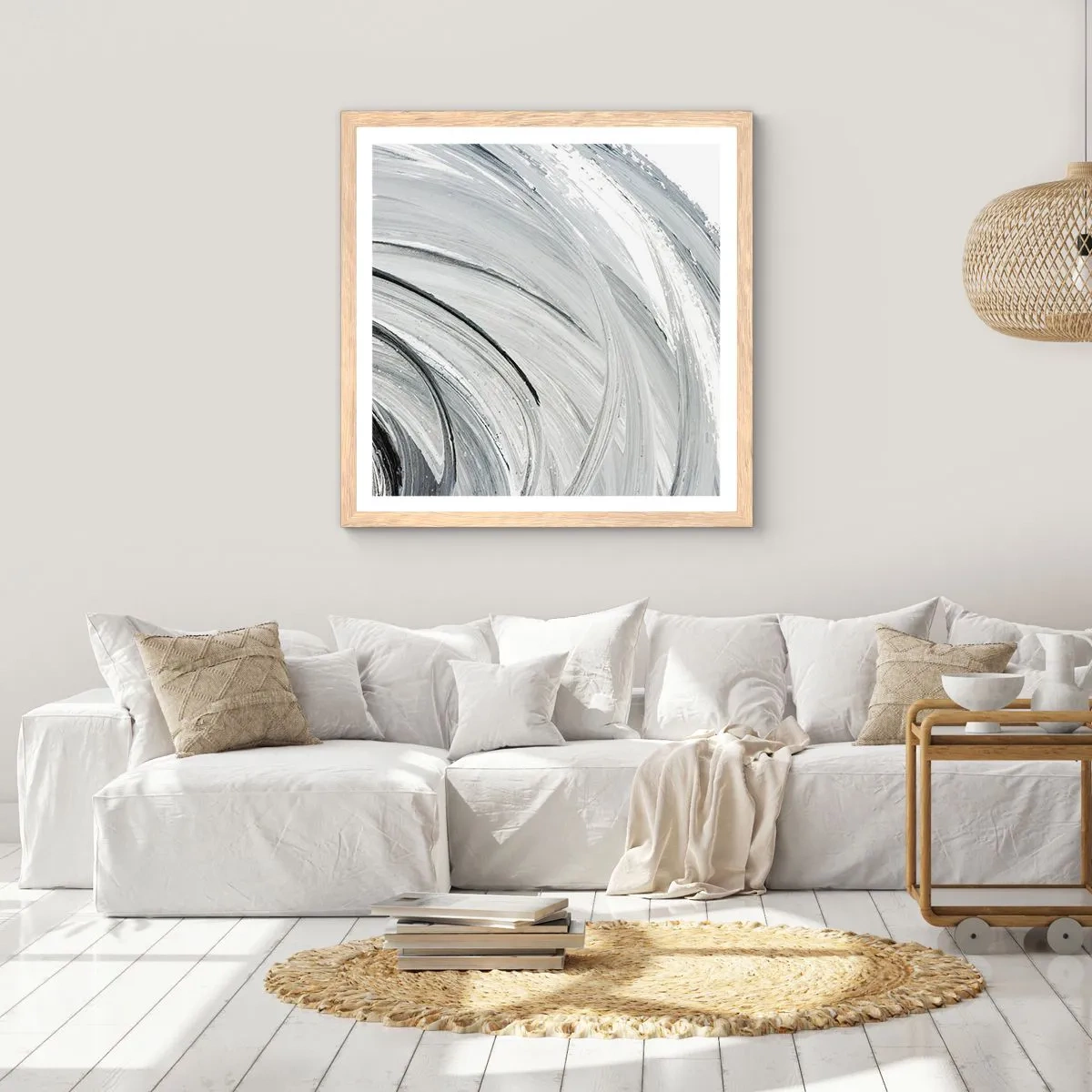 Affisch i ram av ljusek - Orbital komposition - 60x60 cm