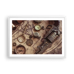 Affisch i vit ram - Äventyret kallar - 70x50 cm