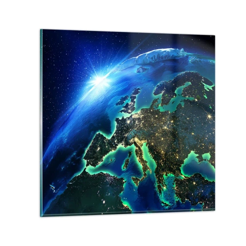 Glastavla - Bild på glas - Glödande Europa - 30x30 cm