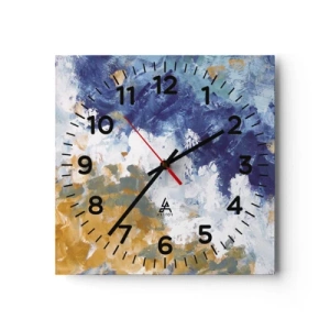 Väggklocka - Klocka på glas - Elementens dans - 30x30 cm
