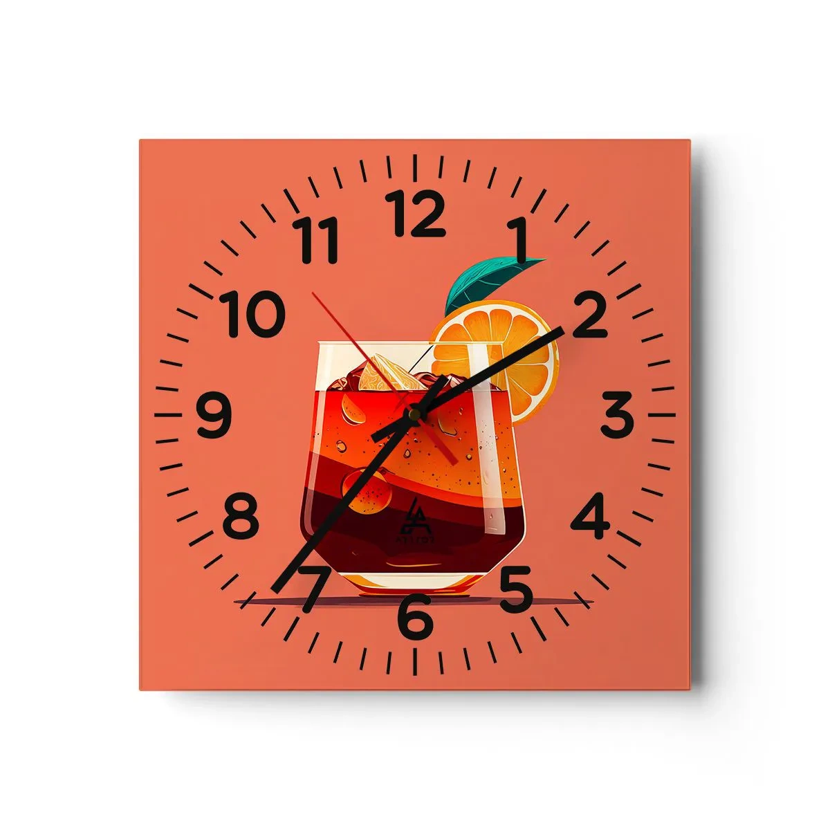 Väggklocka - Klocka på glas - Sommarens förfriskning - 30x30 cm
