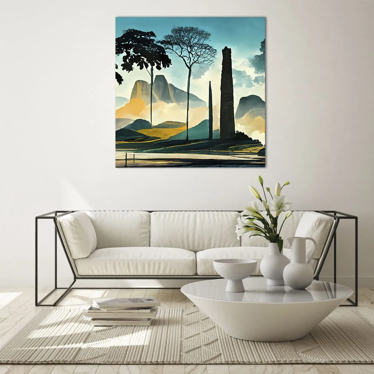 Glastavla - Bild på glas - Fortfarande högre och högre - 70x70 cm