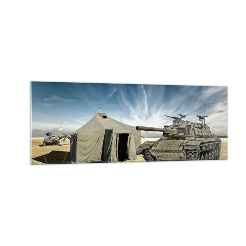 Glastavla - Bild på glas - Militär dröm - 140x50 cm
