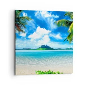 Canvastavla - Bild på duk - Tropikens azur - 70x70 cm