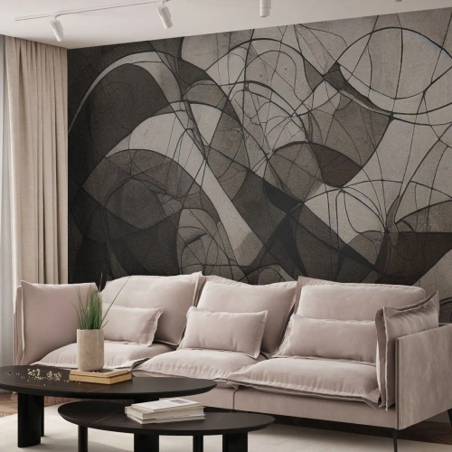 Fototapet Premium Canvas - Cirkulation av jordens färger - Bit, Samtida, Krita - 350x256 cm