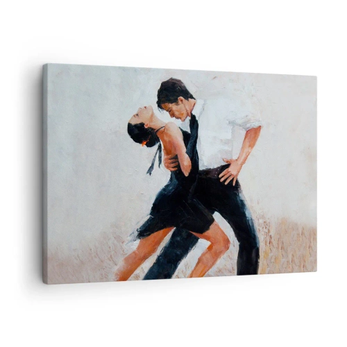Canvastavla - Bild på duk - Ett par som dansar i en elegant, sensuell bild - 70x50cm - Mina drömmars tango - Modern väggdekoration för vardagsrum och sovrum ARTTOR