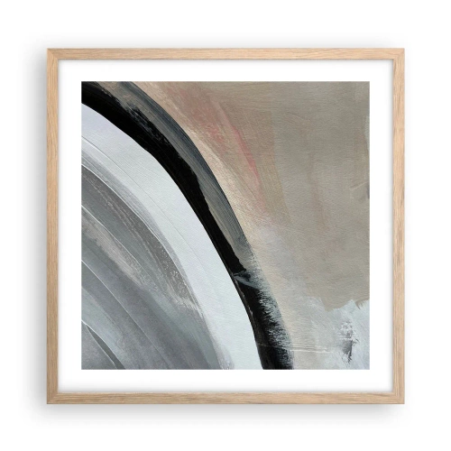 Affisch i ram av ljusek - Komposition: en båge av svart och grått - 50x50 cm
