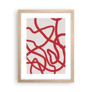 Affisch i ram av ljusek - Rött på vitt - 30x40 cm