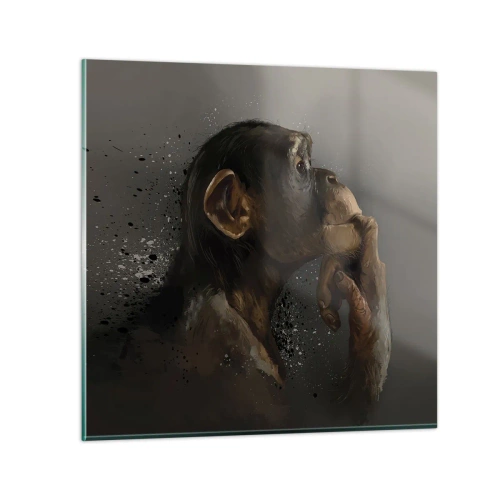 Glastavla - Bild på glas - Säkert en tänkare - 30x30 cm