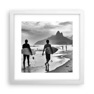 Affisch i vit ram - Samba för en våg - 30x30 cm