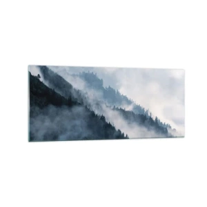 Glastavla - Bild på glas - Fjällens mystik - 120x50 cm