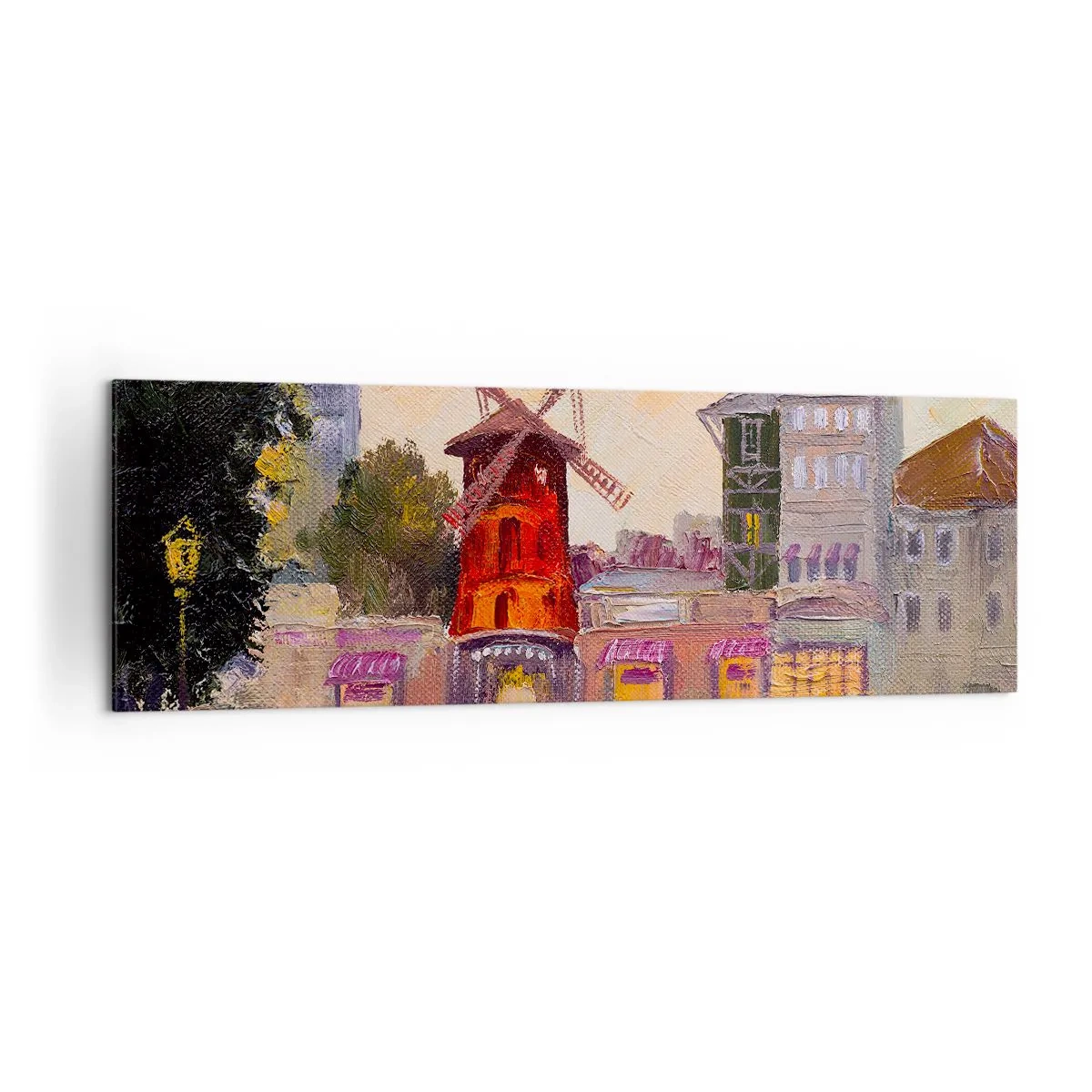 Canvastavla - Bild på duk - Ikoner av Paris – Moulin Rouge - 160x50 cm