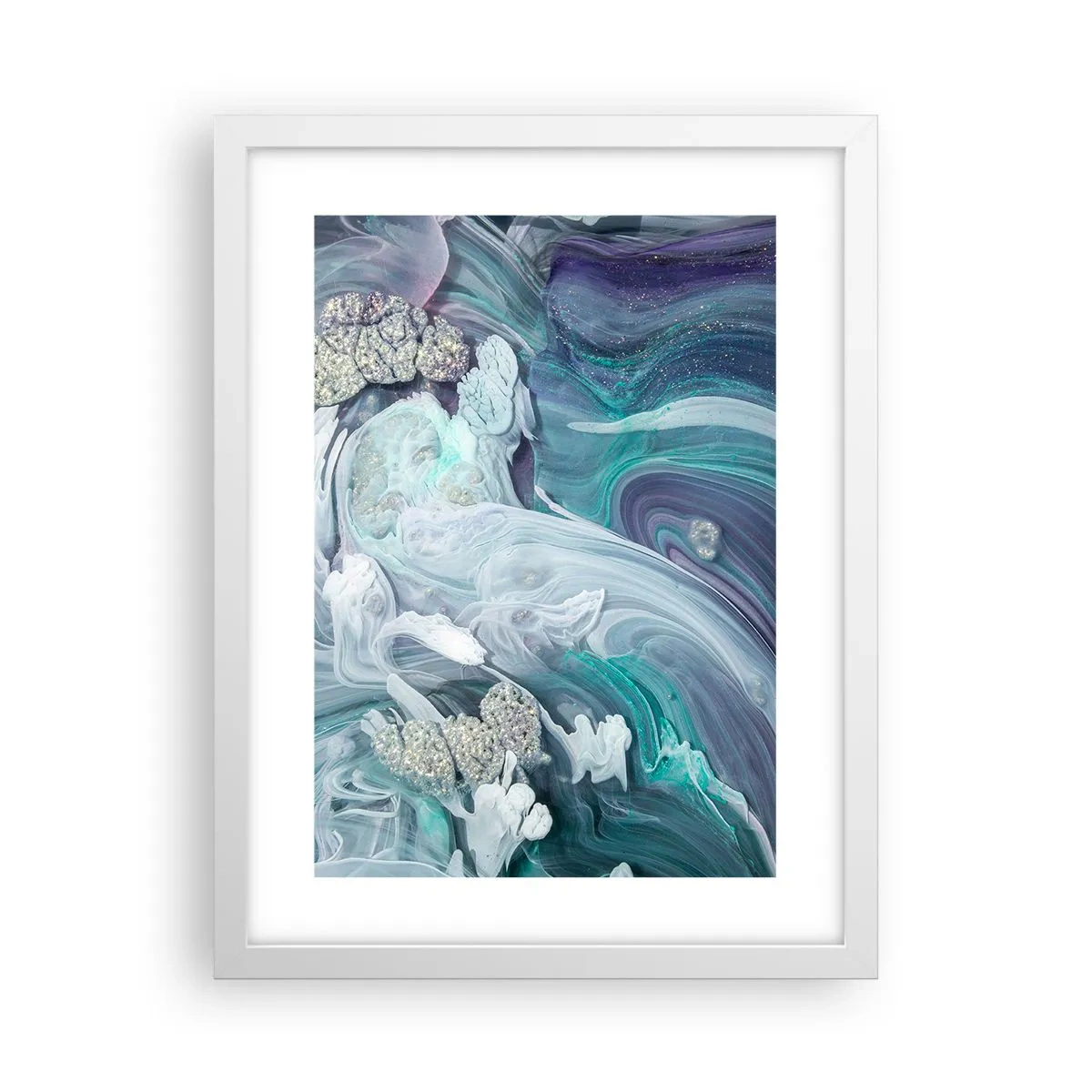 Affisch i vit ram - Blåhetens strömmar - 30x40 cm
