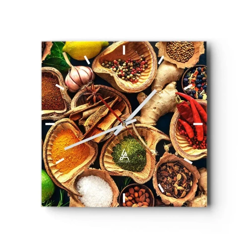 Väggklocka - Klocka på glas - Ta vad du vill - 40x40 cm