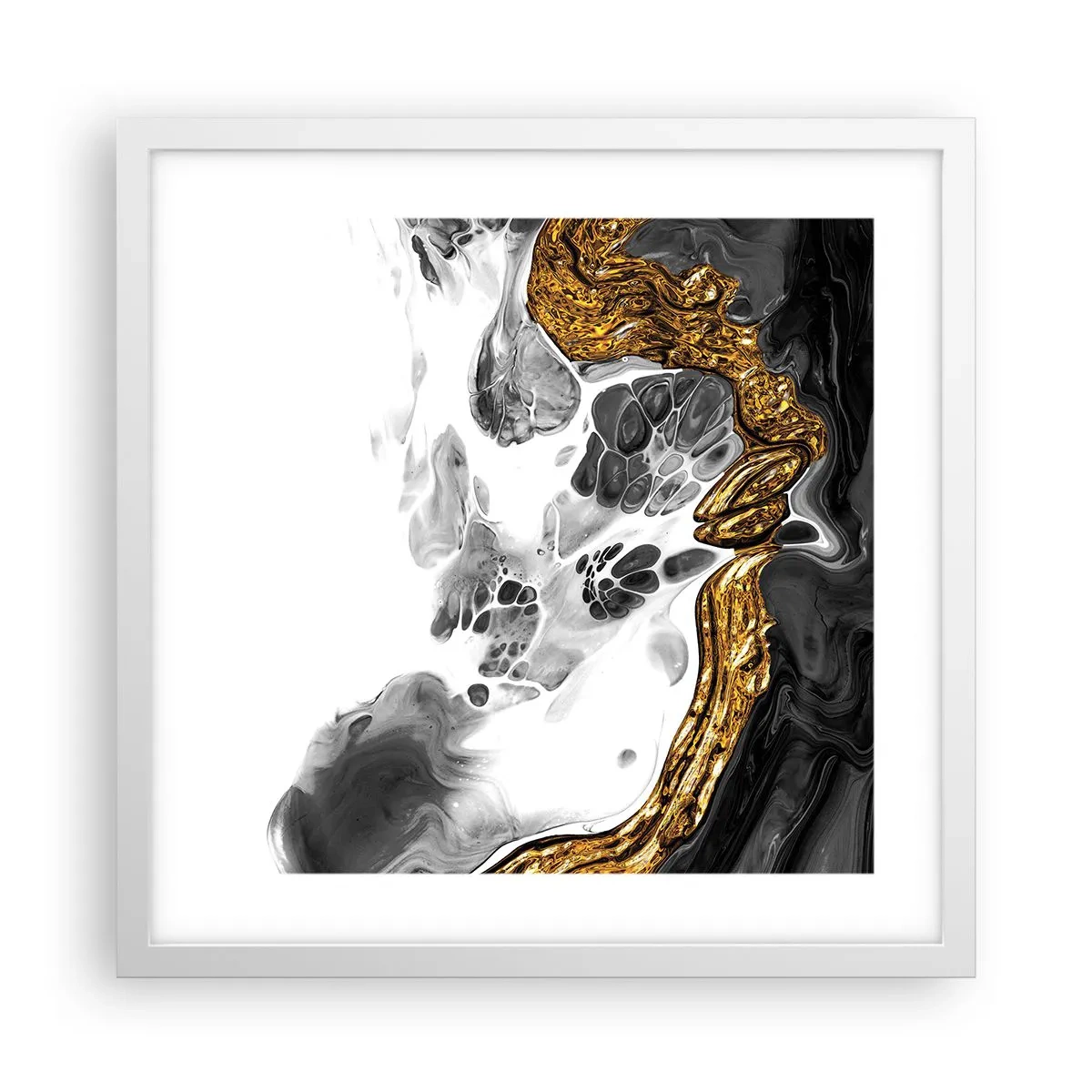 Affisch i vit ram - Organisk komposition - 40x40 cm