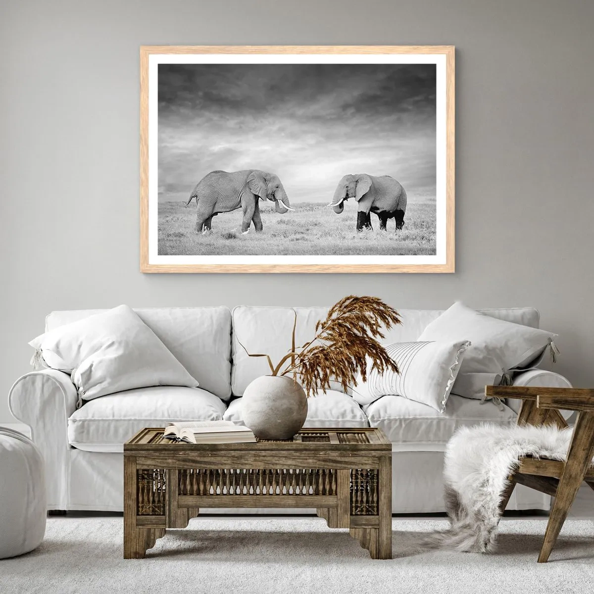 Affisch i ram av ljusek - Grått är vackert - 40x30 cm