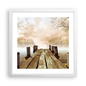 Affisch i vit ram - Höstledsen - 40x40 cm