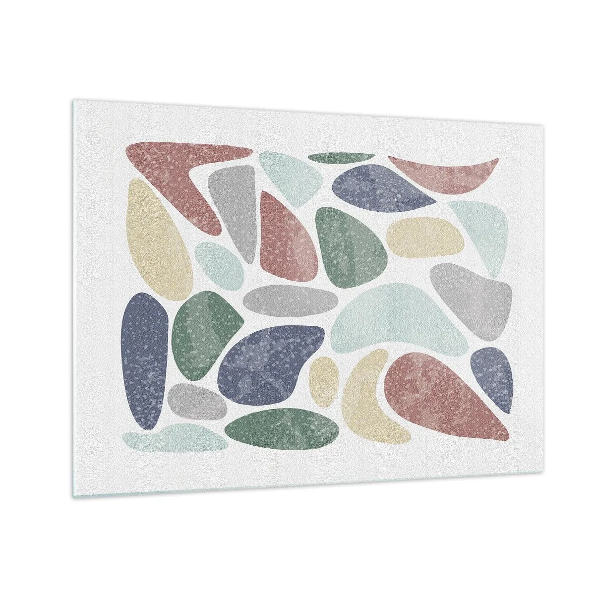 Glastavla - Bild på glas - Dekorativa stenar i pulverfärger i form av en mosaik - 70x50cm - Mosaik av pulveriserade färger - Modern väggdekoration för vardagsrum och sovrum ARTTOR