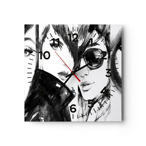 Väggklocka - Klocka på glas - Mångfaldigad skönhet - 30x30 cm
