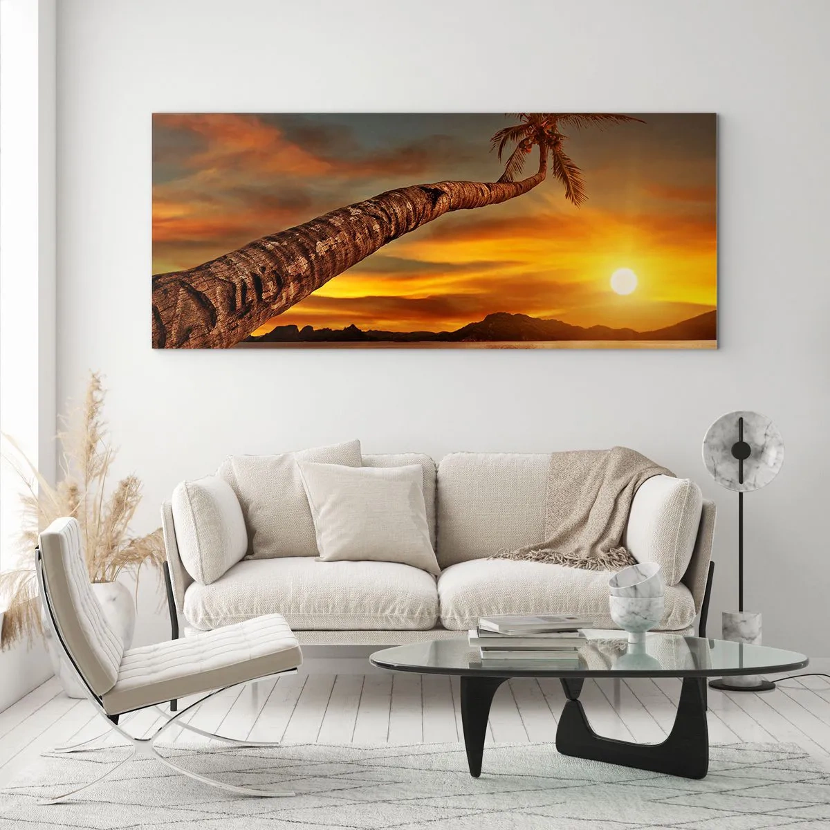 Glastavla - Bild på glas - Exotisk semester, ett äventyr i Karibien - 100x40 cm