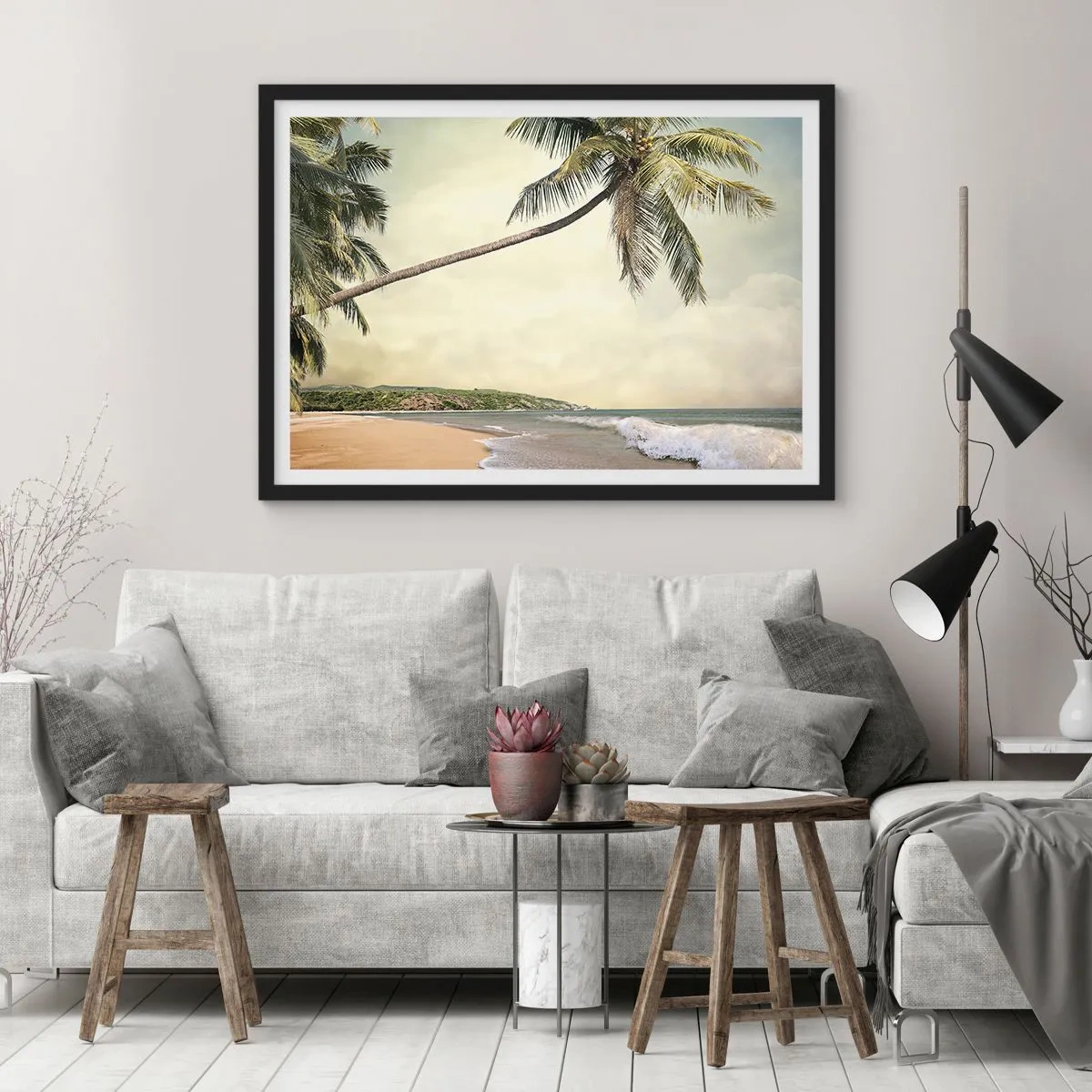 Affisch i svart ram - Tropisk dröm - 100x70 cm