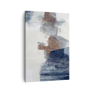 Canvastavla - Bild på duk - Blåbruna former - 70x100 cm