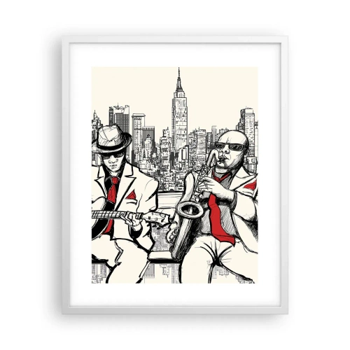 Affisch i vit ram - New Yorks improvisation - 40x50 cm