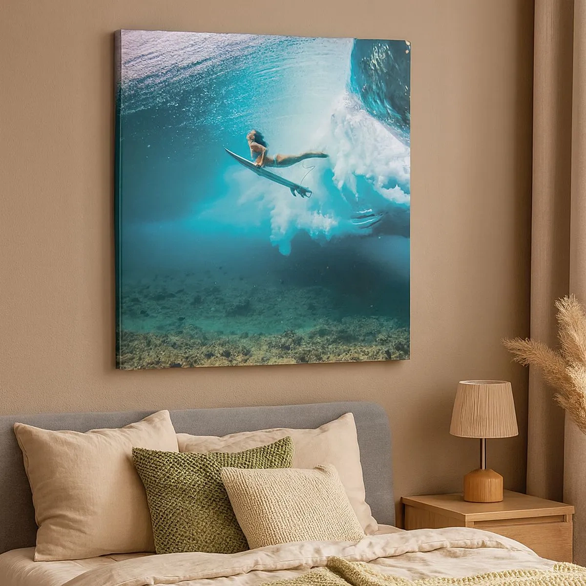 Canvastavla - Bild på duk - Undervattenvärld - 30x30 cm