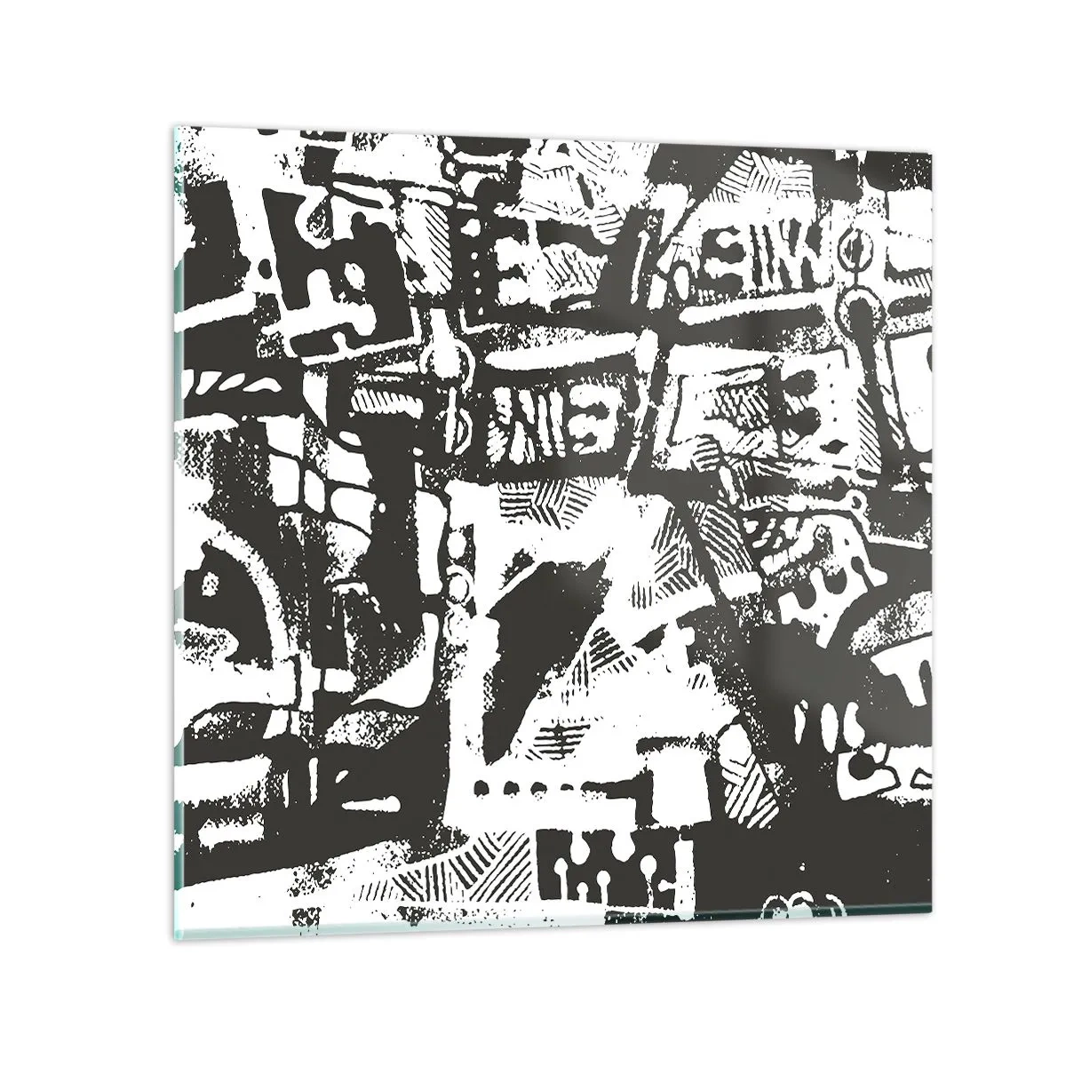 Glastavla - Bild på glas - Ordning eller kaos? - 60x60 cm