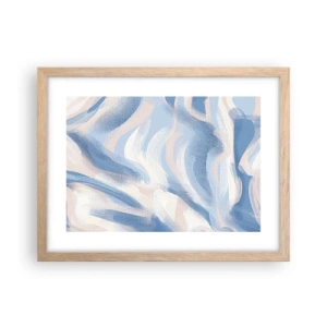 Affisch i ram av ljusek - Blå krusningar - 40x30 cm