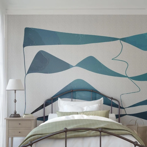 Fototapet Premium Canvas - Abstraktion: en turkos förening - Minimalism, Element, Abstraktion - 250x175 cm