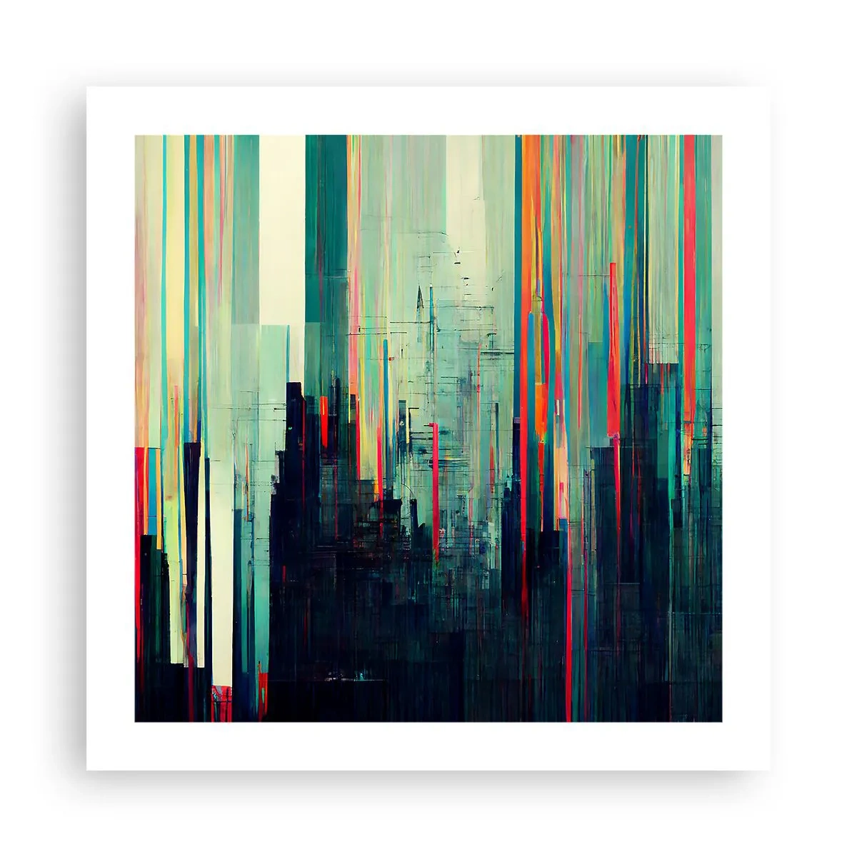 Affisch - Futuristisk stad - 50x50 cm