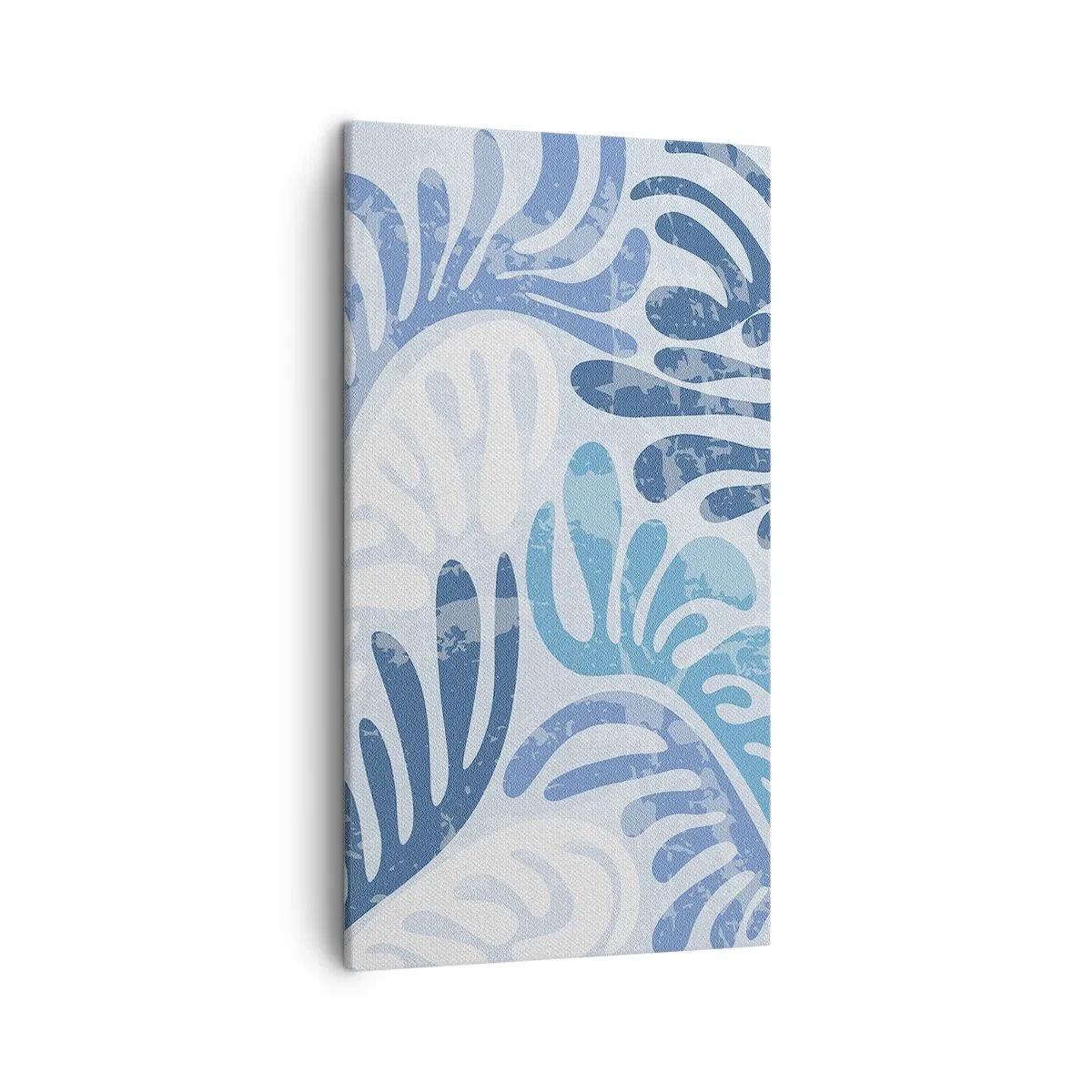 Canvastavla - Bild på duk - Blåa ormbunkar - 45x80 cm