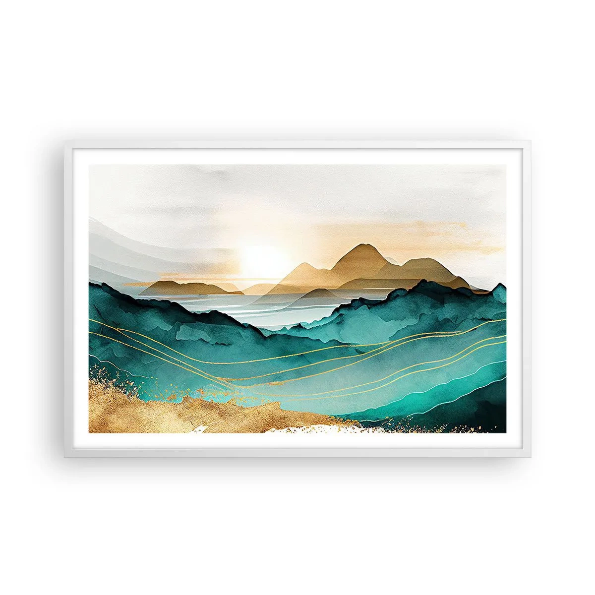 Affisch i vit ram - På gränsen till abstraktion - landskap - 91x61 cm