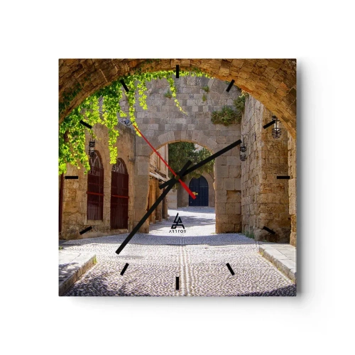 Väggklocka - Klocka på glas - Snart kommer processionen - 40x40 cm