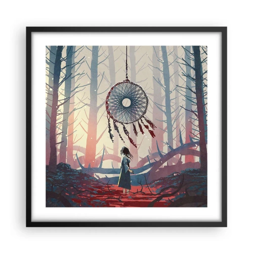 Affisch i svart ram - Hemlighetsfull ritual av lyckan - 50x50 cm